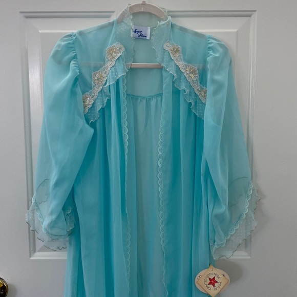 Vintage Sugar Plum Lingerie Long Sheer Peignoir Size Small - Picture 2 of 15